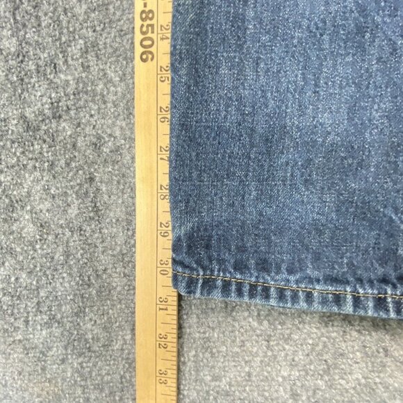 Levi's 514 Jeans Men’s 29x30.5 Blue Slim Straight Denim Distressed Uneven Fade - Picture 6 of 15